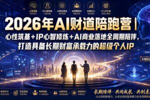 2026年AI财道陪跑营|心性筑基+IP心智修炼+AI商业落地全周期陪伴,打造具备长期财富承载力的超级个人IP