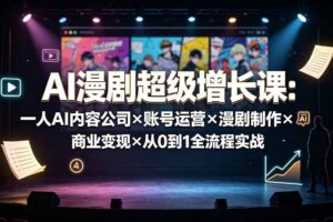 (19553期)AI漫剧超级增长课:一人AI内容公司×账号运营×漫剧制作×商业变现×从0到1全流程实战