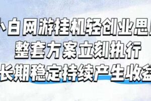小白网游挂G轻创业思路,整套闭环操作方案直接执行,不用久坐屏幕前持续产生收益,每天单机1k+【揭秘】