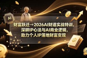 (19547期)财富跃迁→2026AI财道实战特训,深耕IP心法与AI商业逻辑,助力个人IP落地财富变现