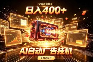 全网最猛最新的AI自动广告挂G，狠收益日入400+，真正做到躺賺式变现【揭秘】