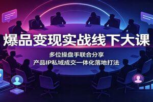 爆品变现实战线下大课：多位操盘手联合分享，产品IP私域成交一体化落地打法