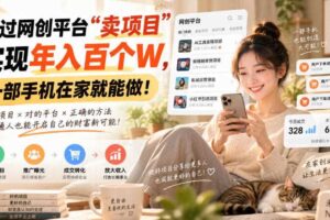 通过网创平台“卖项目”实现年入百个W，一部手机在家就能做！【揭秘】