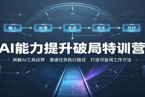 AI能力提升破局特训营：掌握AI交互逻辑，内容创作，搭建工作流