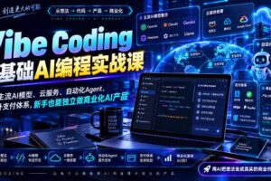 Vibe Coding零基础AI编程实战课-无水印，整合主流AI模型、云服务、自动化Agent、海内外支付体系，新手也能独立做商业化AI产品