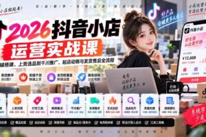 （20568期）2026抖音小店运营实战课｜从店铺搭建、上货选品到千川推广、起店动销与发货售后全流程