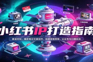 小红书IP打造指南:赛道对标,爆款笔记文案创作,拍摄修图剪辑,公众号与口播玩法