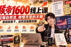 猴帝1600线上课,拉爆自然流,做懂流量的主播,新规政策下,自然流破圈攻略【更新260926】