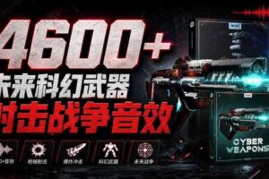 顶级音效合集!4600+种未来科幻武器开枪射击战斗音效素材合集,全部中文汉化Boom Library–Cyber W
