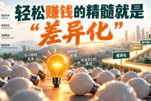 某公众号付费文章:轻松賺钱的精髓就是“差异化”
