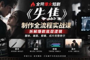 全网爆火短剧《失焦》制作全流程实战课|拆解爆款底层逻辑,脚本、画面、剪辑、成片完整教学