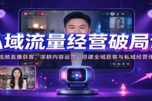私域流量经营破局课:短视频直播获客,深耕内容运营,搭建全域获客与私域经营体系