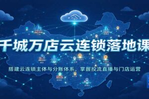 千城万店云连锁落地课：搭建云连锁主体与分账体系，掌握投流直播与门店运营