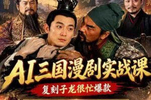 抖音14W粉博主同款AI三国漫剧实战课，复刻子龙很忙爆款，从脚本、人物、分镜到成片全流程创作，打造高流量短剧IP