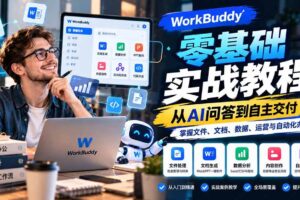 （20827期）WorkBuddy零基础实战教程：从AI问答到自主交付，掌握文件、文档、数据、运营与自动化办公