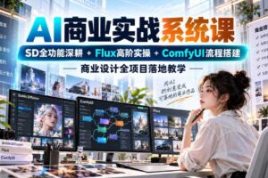 AI商业实战系统课|SD全功能深耕+Flux高阶实操+Comfyui流程搭建,商业设计全项目落地教学