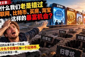 （20834期）付费文章：为什么我们老是错过互联网、比特币、买 房、淘宝这样的暴富机会？