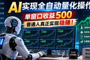 AI实现全自动量化操作，单窗口收益500，普通人真正实现稳賺！【揭秘】