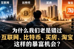 某社群付费文章:为什么我们老是错过互联网、比特币、买房、淘宝这样的暴富机会?
