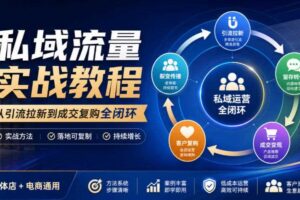 私域流量实战教程,从引流拉新到成交复购全闭环,实体店电商通用