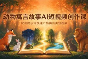 动物寓言故事AI短视频创作课:配套提示词快速产出寓言类短视频