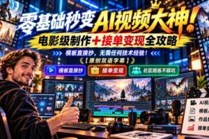 零基础秒变AI视频大神！电影级制作+接单变现全攻略，模板直接抄，无需任何技术经验！【原创双语字幕】