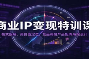 商业IP变现特训课:模式拆解,高价值定位,竞品调研产品矩阵海报设计