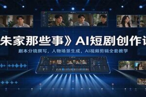 《朱家那些事》AI短剧创作课:剧本分镜撰写,人物场景生成,AI视频剪辑全套教学