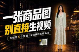 女装AI视频总翻车?问题不在提示词,女装展示视频Skill先锁定5个变量!