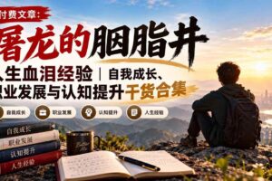 (20943期)付费文章:屠龙的胭脂井人生血泪经验|自我成长、职业发展与认知提升干货合集