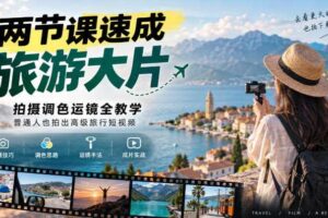 两节课速成旅游大片|拍摄调色运镜全教学,普通人也拍出高级旅行短视频