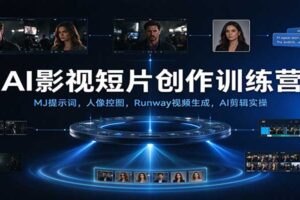 AI影视短片创作训练营:MJ提示词,人像控图,Runway视频生成,AI剪辑实操