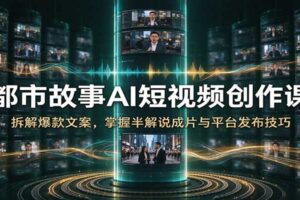 都市故事AI短视频创作课:拆解爆款文案,掌握半解说成片与平台发布技巧