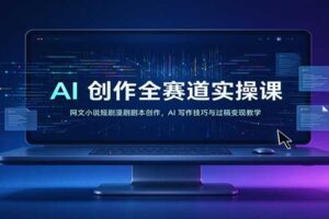 AI创作全赛道实操课：网文小说短剧漫剧剧本创作，AI写作技巧与过稿变现教学