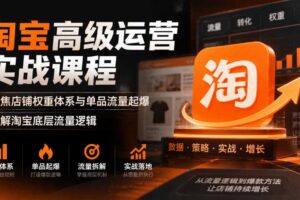 淘宝高级运营实战课程,聚焦店铺权重体系与单品流量起爆,拆解淘宝底层流量逻辑