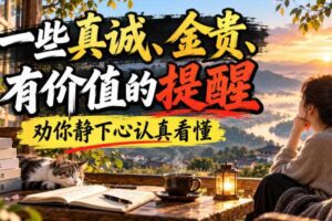 付费文章:一些真诚、金贵、有价值的提醒,劝你静下心认真看懂