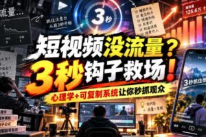 【无水印】短视频没流量?3秒钩子救场!心理学+可复制系统让你秒抓观众【原创双语字幕】