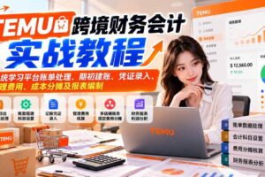 （21057期）TEMU跨境财务会计实战教程：系统学习平台账单处理、期初建账、凭证录入、管理费用、成本分摊及报表编制