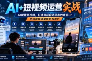 AI+短视频运营实战,AI赋能短视频,打造可以自动获客的商业IP,把短视频流量转化为客户