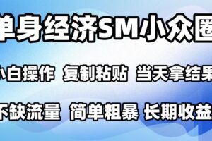 2026最新小众SM男粉情感赛道,十分钟见收益,单日2000+小白也能当天上手,可批量放大