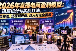 2026年直播电商盈利模型:顶层设计与实战打法,自然流、短视频连爆、达人打法全覆盖